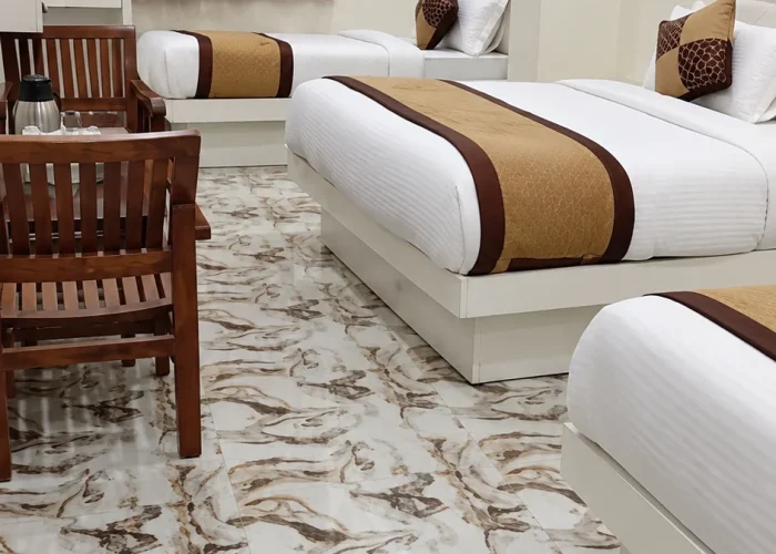 Modern Hotel Room with Marble Floors